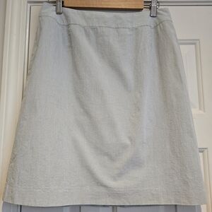 Women's Talbots Size 12 Blue & White Striped Mini Pencil Skirt Lined